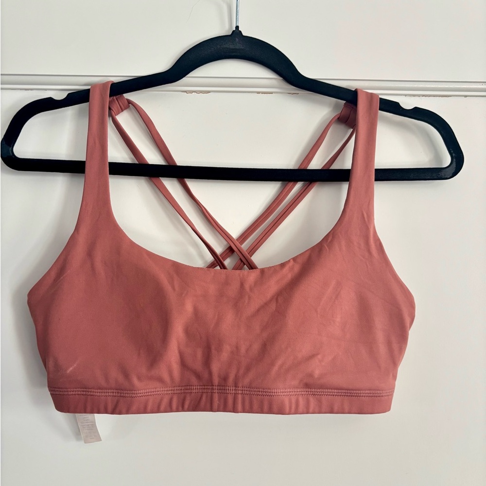 Women's Pink Strappy Sports Bra
